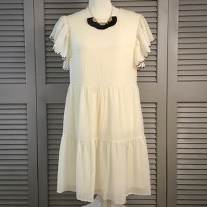 NWOT Who What Wear Ivory Tiered Dress